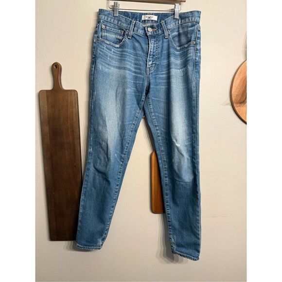 Moussy Vintage Blue Denim Stretch Distressed Skinny Jeans Medium Wash Size 27 - Picture 1 of 5